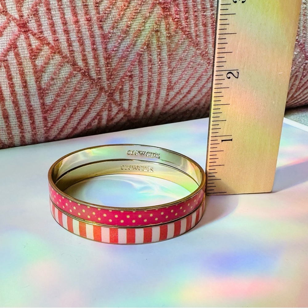 Jcrew/Crewcuts Coral Polka Dot & Stripes Bangle Bracelets (Set of 2) - Picture 4 of 9